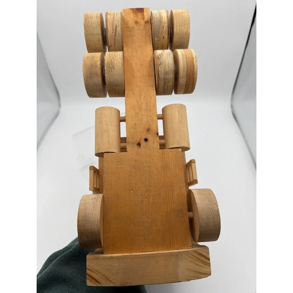 Handmade Wooden Toy Truck Vintage Rustic Folk Art Wood‎ Vehicle Decor